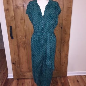 Maeve gathered pant leg jumpsuit with belt